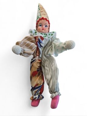 Vintage collectible‎ doll porcelain Harlequin